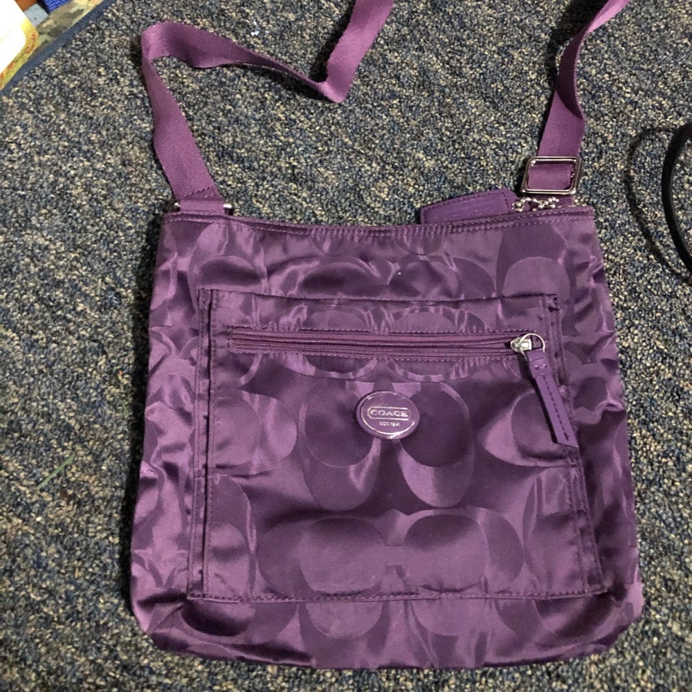 Purple coach cross body